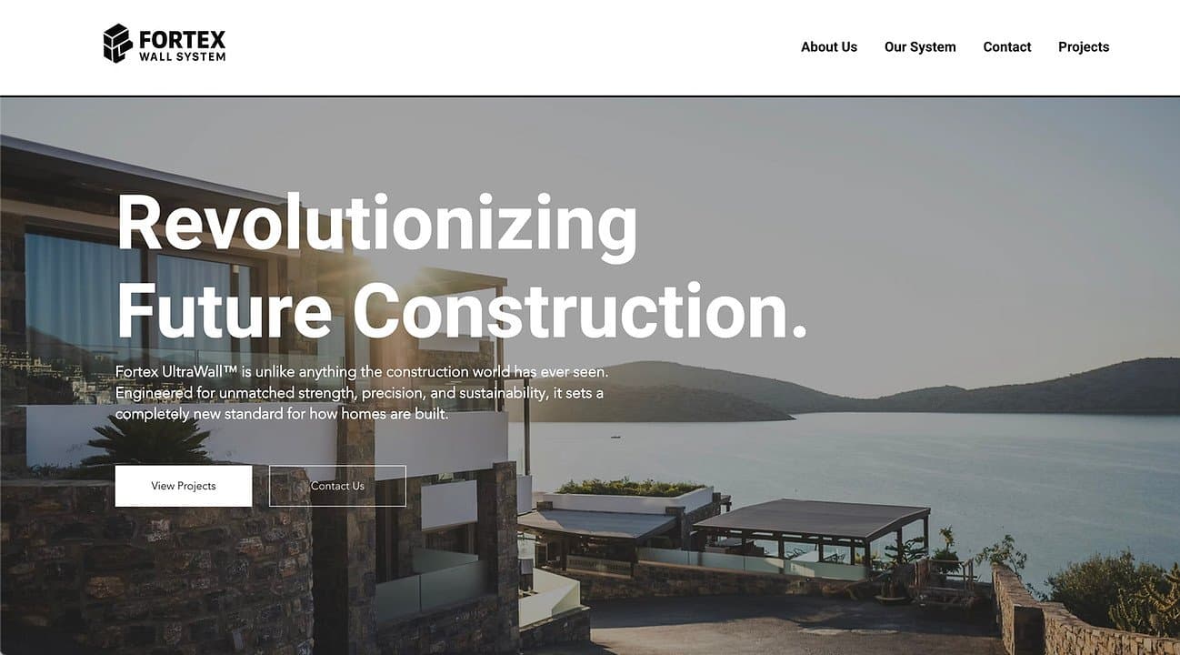 The current live fortexwalls.com homepage