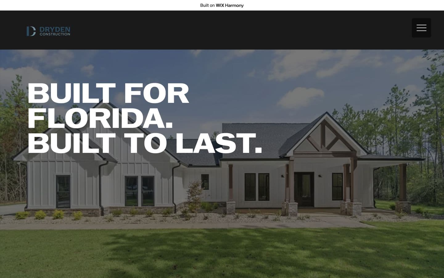 Dryden Construction concept homepage
