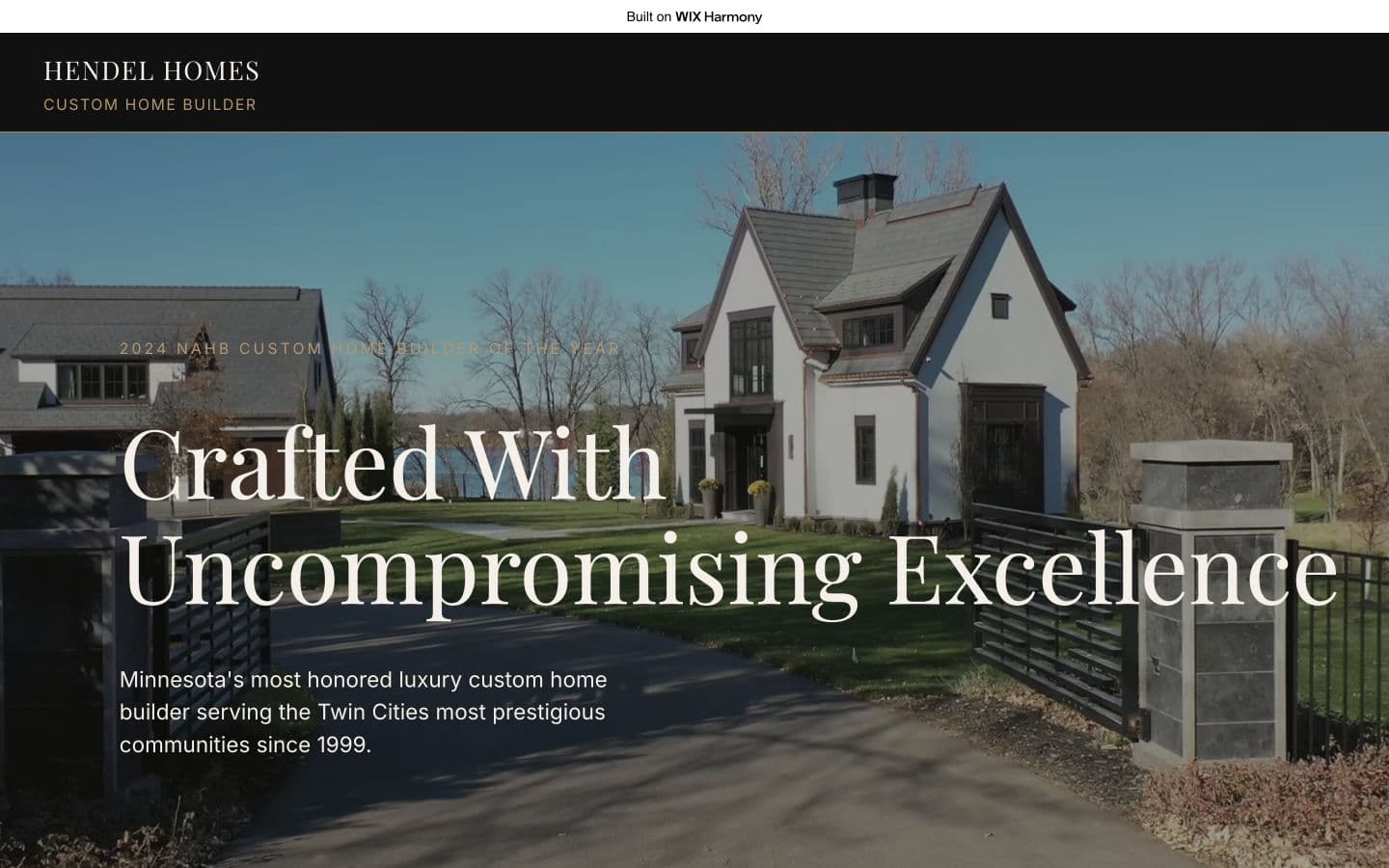 Hendel Homes concept homepage