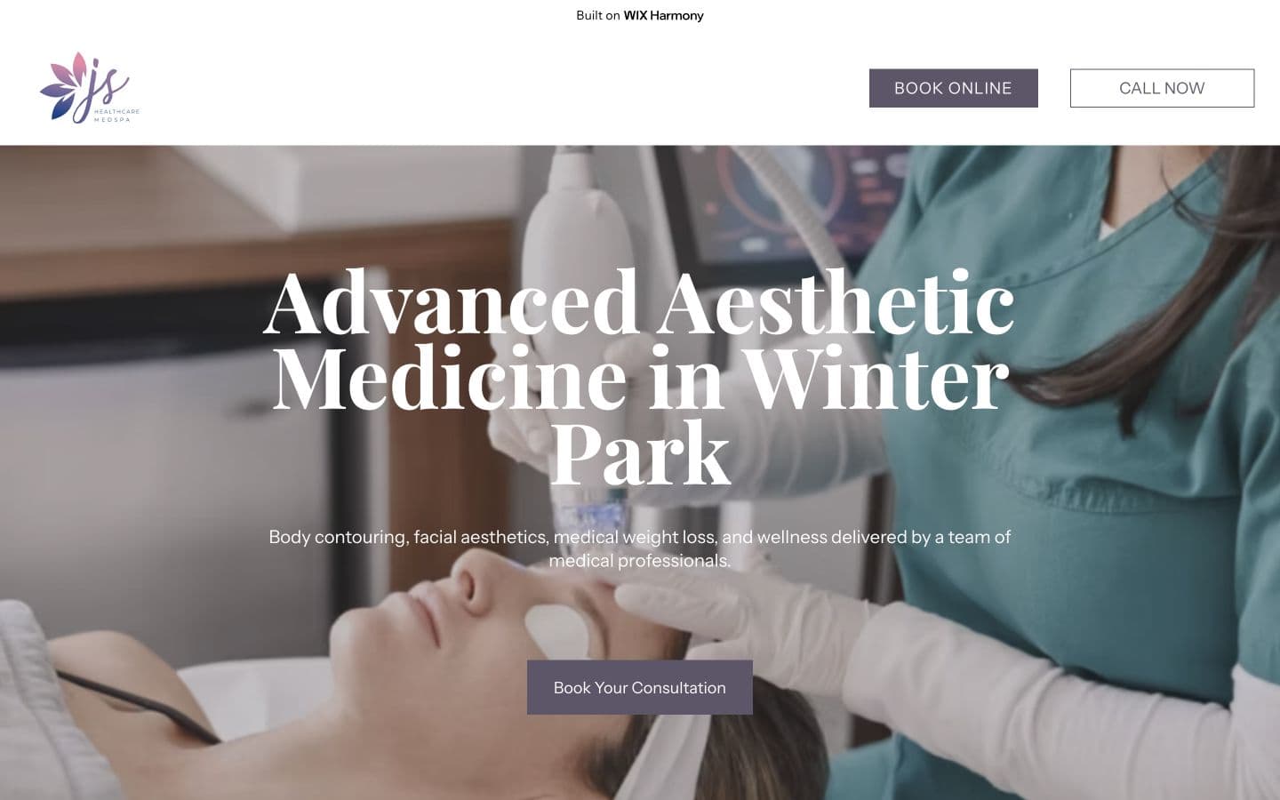 JS Healthcare MedSpa concept homepage