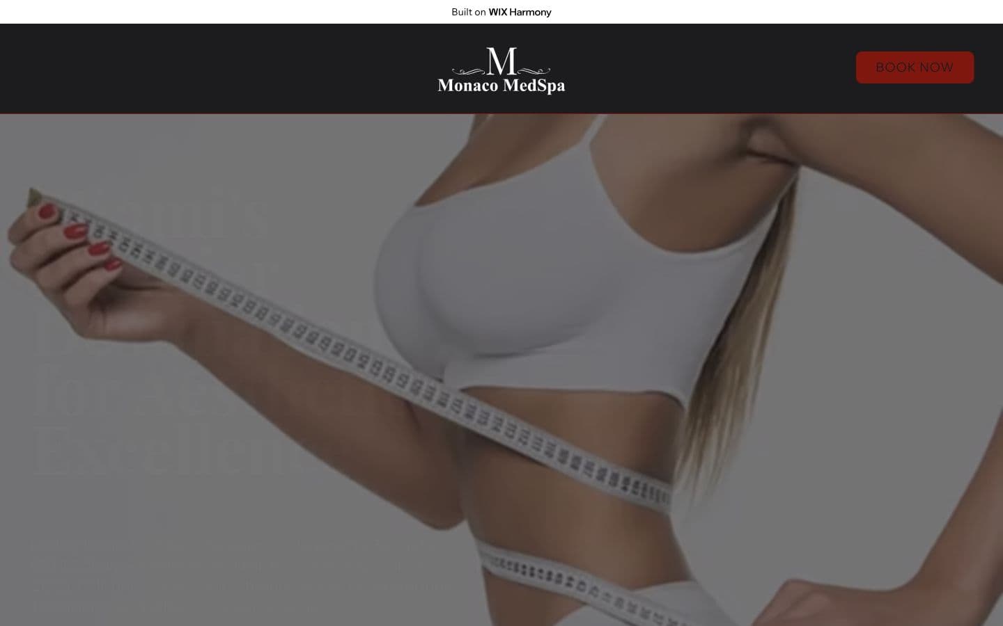 Monaco MedSpa concept homepage