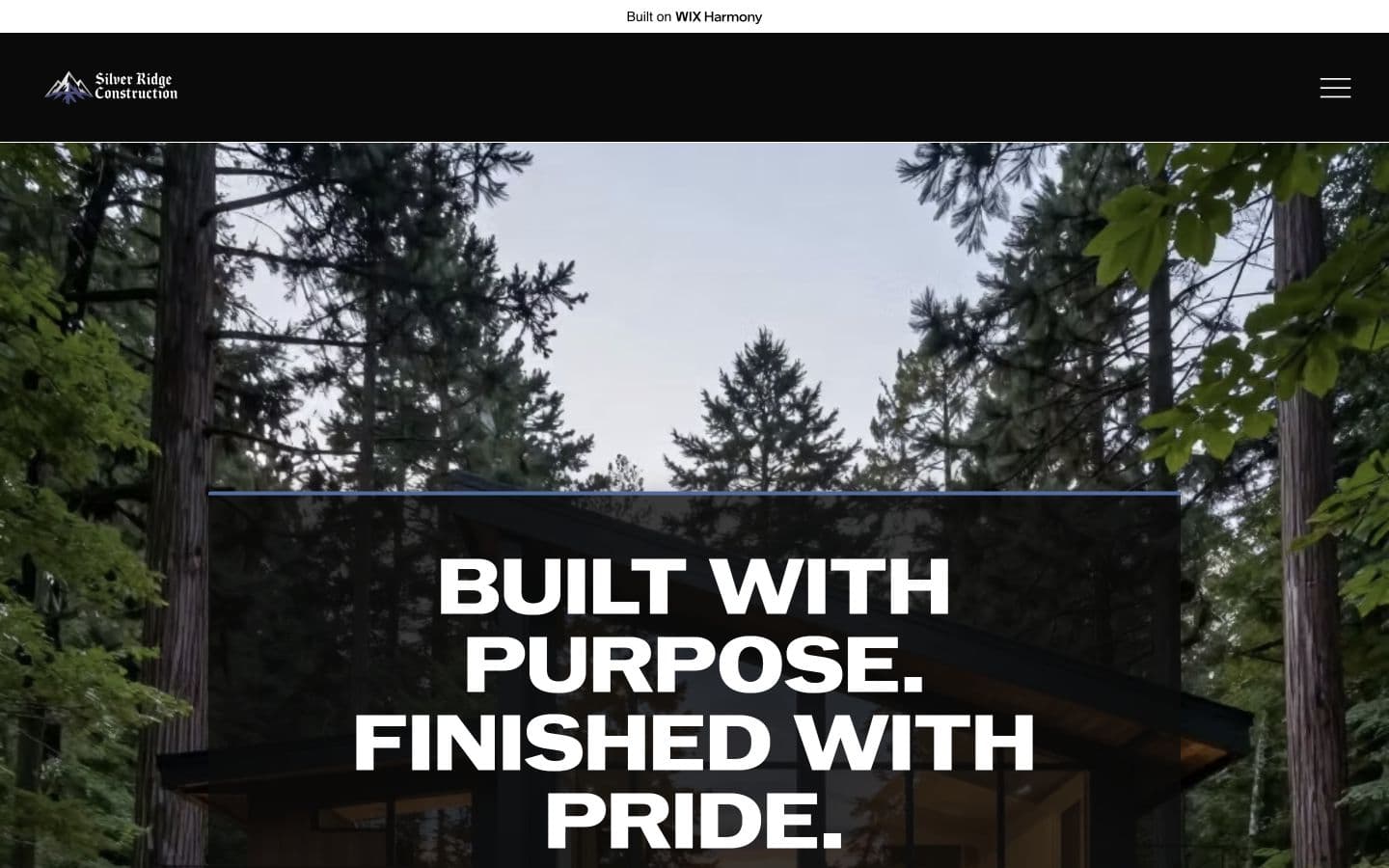 Silver Ridge Construction concept homepage