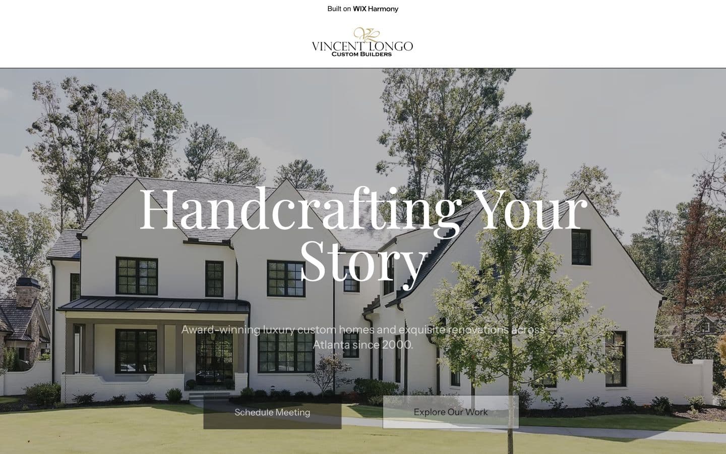 Vincent Longo Custom Builders concept homepage
